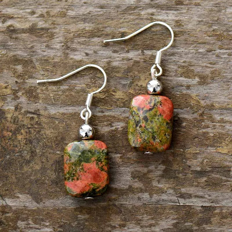 Natural Unakite Earrings