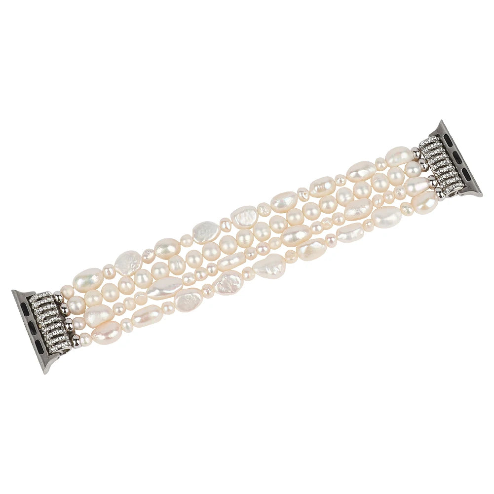 Natural Freshwater Pearl Beaded Smartwatch Band