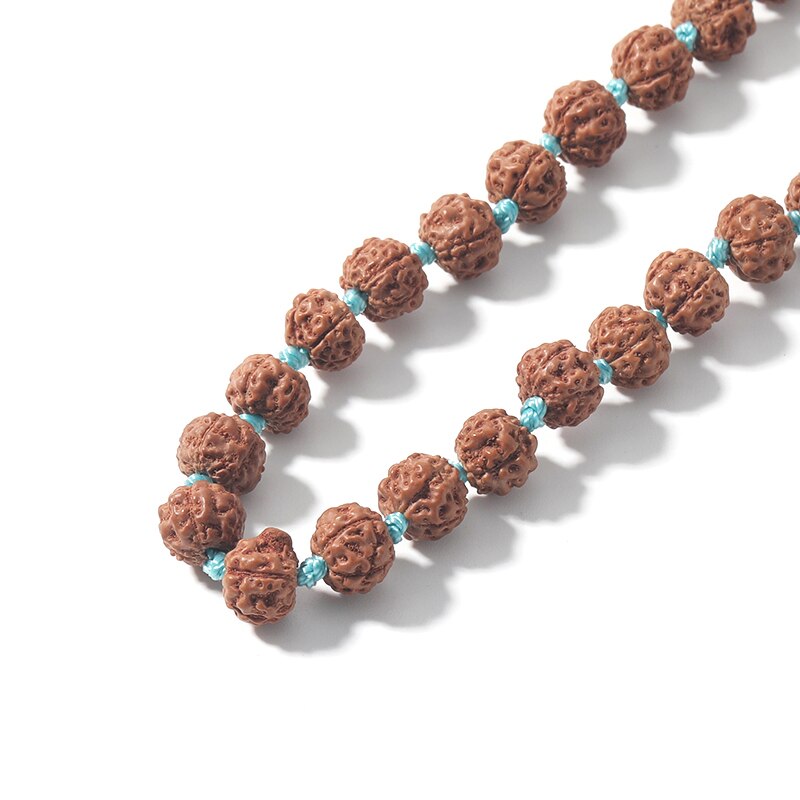 Natural Rudraksha & Amazonite 108 Beads Mala Necklace
