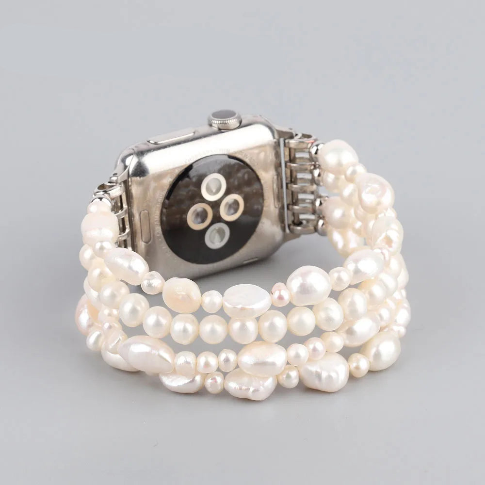 Natural Freshwater Pearl Beaded Smartwatch Band