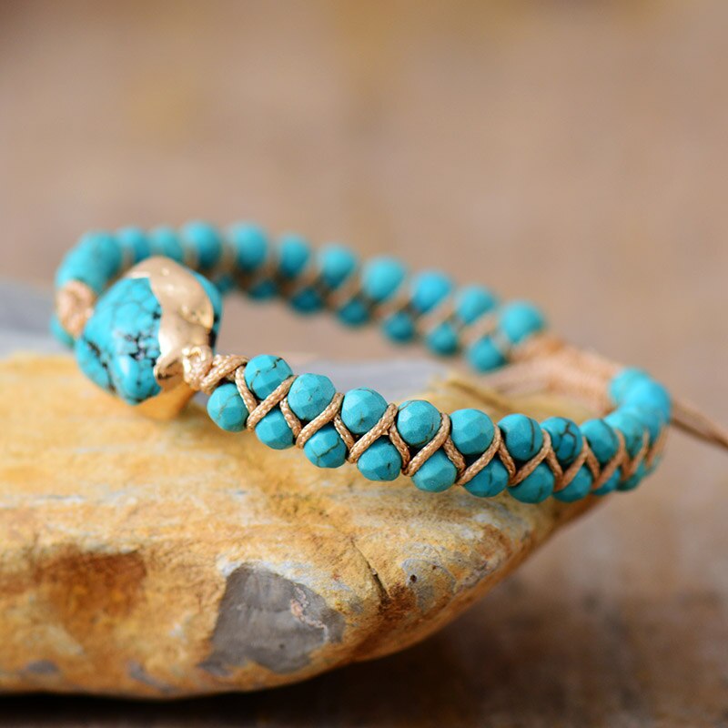 Natural Turquoise Wrap Bracelet