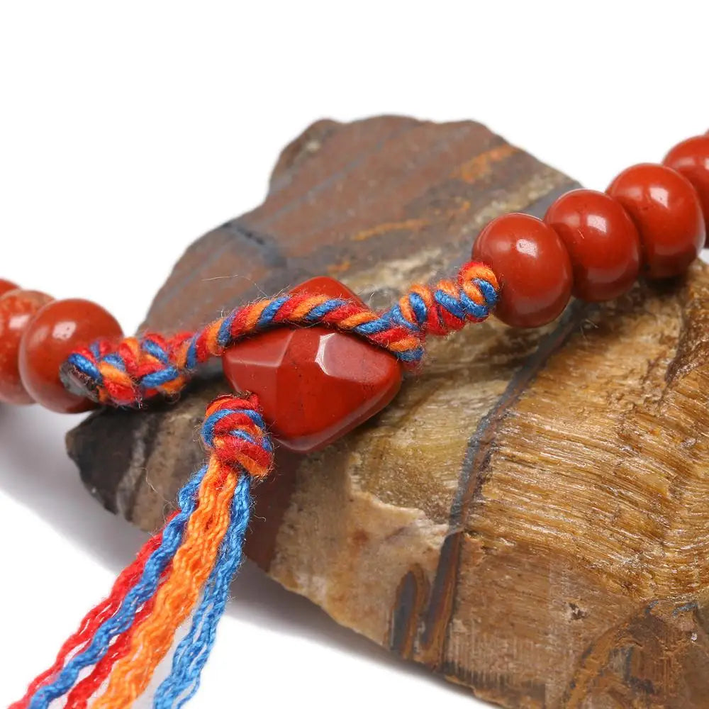 Natural Red Jasper Tibetan Buddhist Bracelet