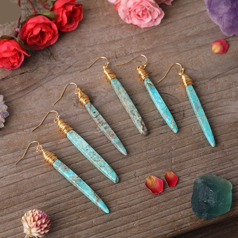 Natural Sea Sediment Jasper Earrings