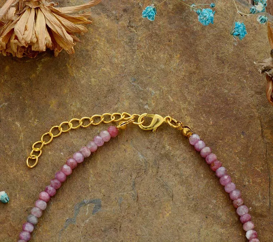 Natural Tourmaline Boho Choker Necklace