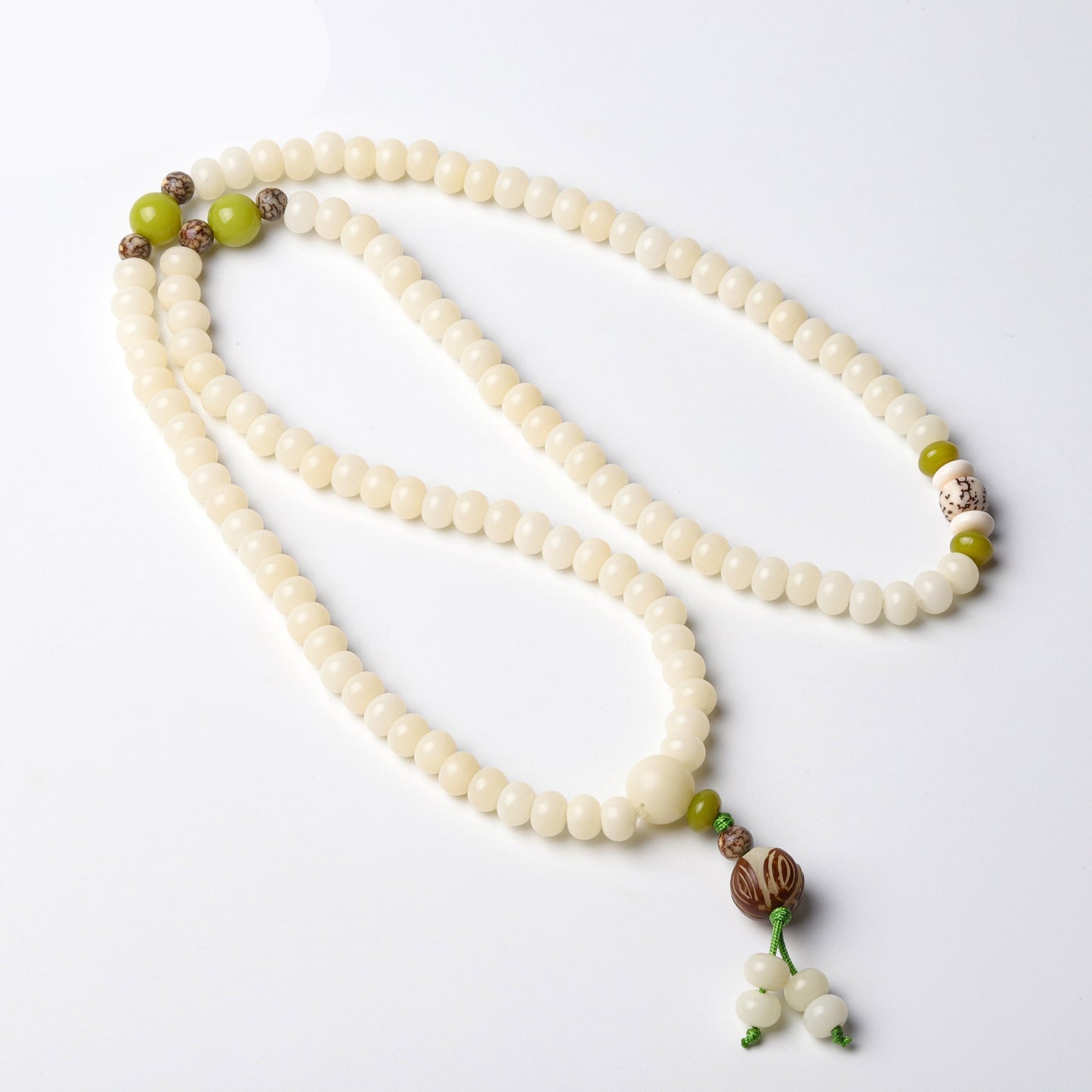 Natural Lotus Seeds, Bodhi Seeds & Tagua Nuts Tibetan Buddhist Necklace