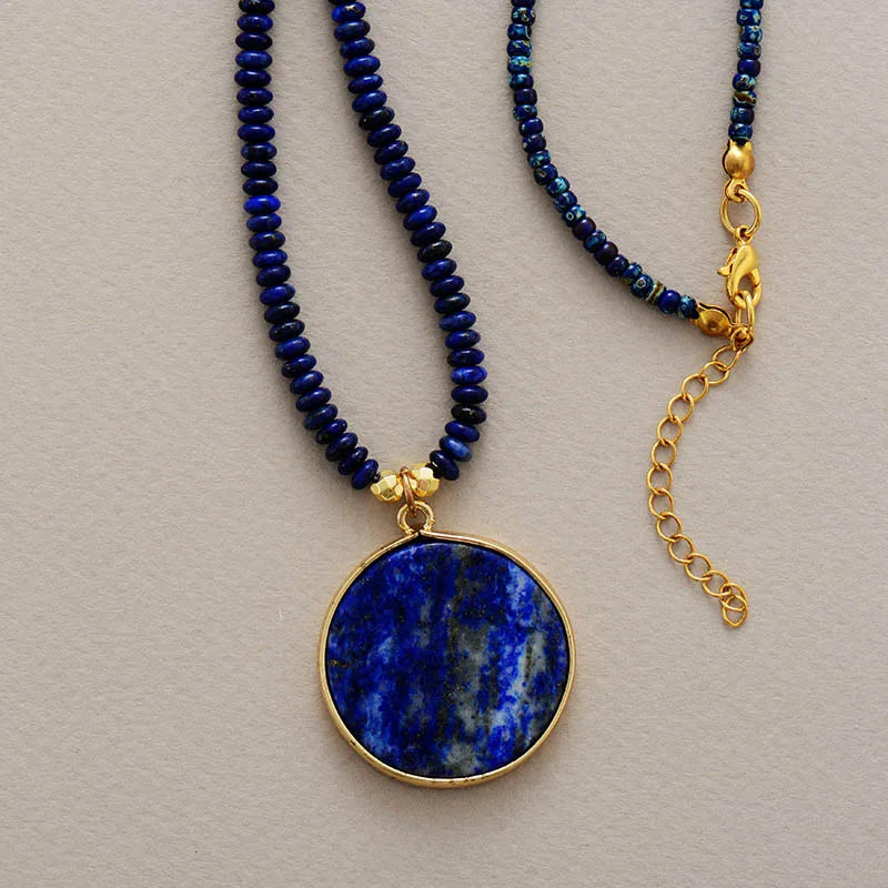 Natural Lapis Lazuli & Blue Jasper Choker Necklace