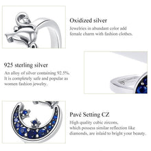 Load image into Gallery viewer, Blue Moon &amp; Cat  Sterling Silver Ring
