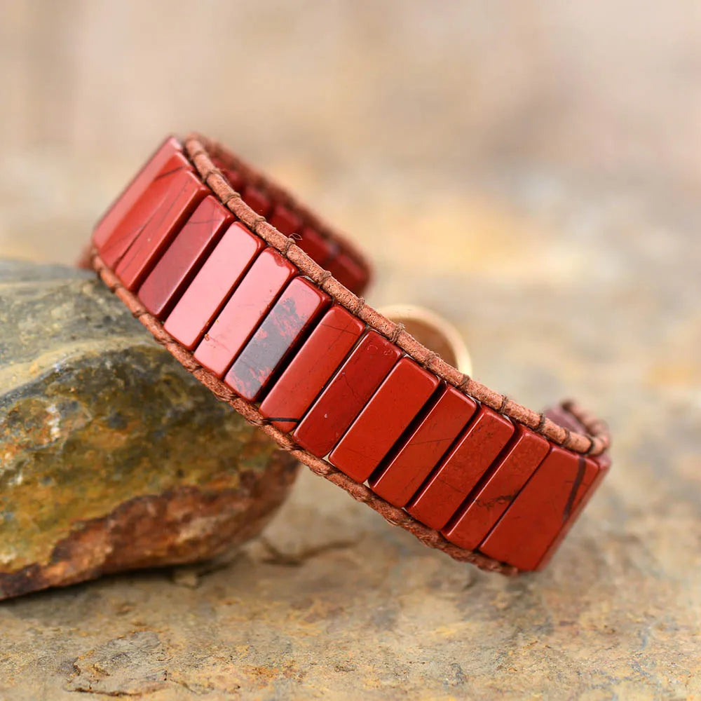 Natural Red Jasper Wrap Bracelet