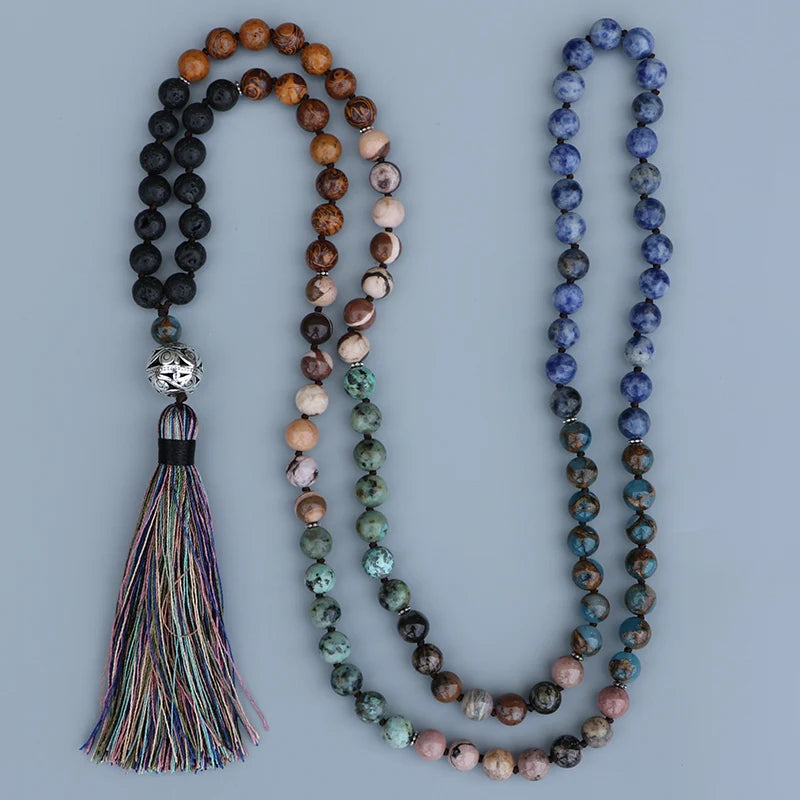 Natural 7 Chakra Stones For Him & Her 108 Beads Mala