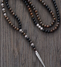 Load image into Gallery viewer, Natural Bronzite &amp; Black Onyx Spike Pendant Necklace
