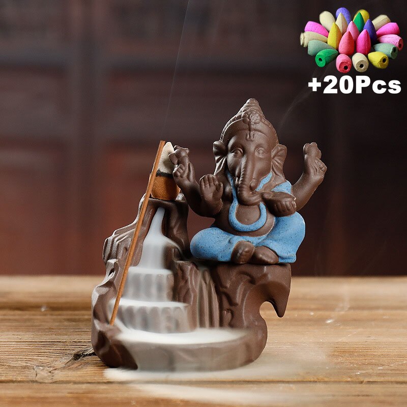 Ceramic Ganesha Incense Burner