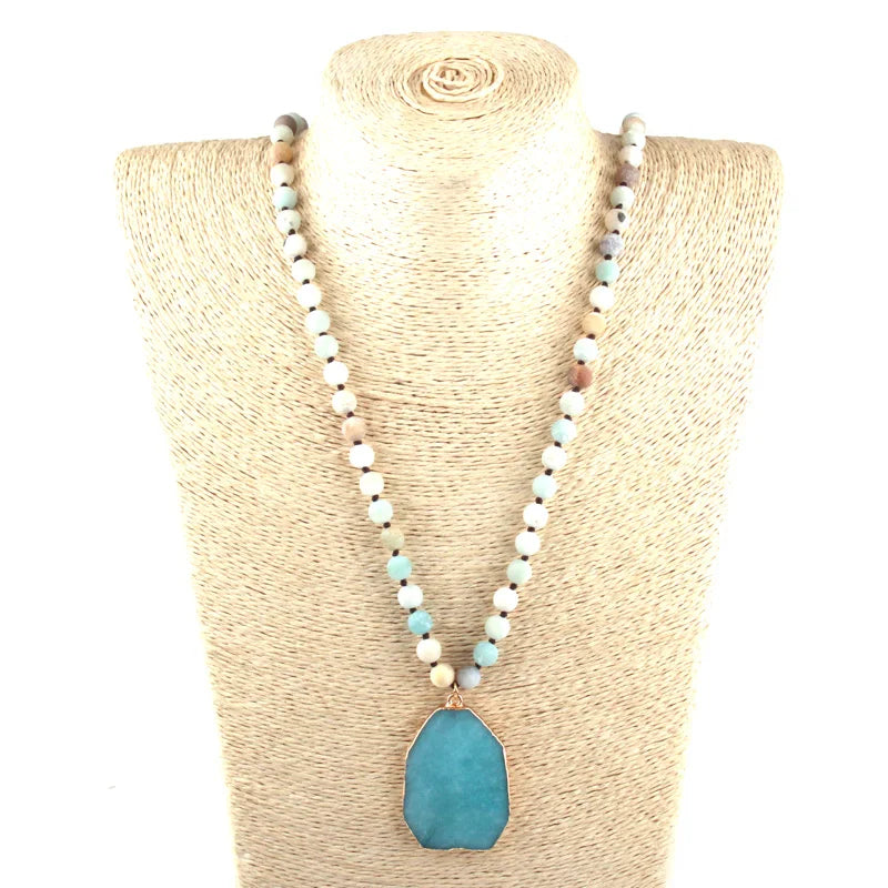 Natural Amazonite Bohemian Necklace