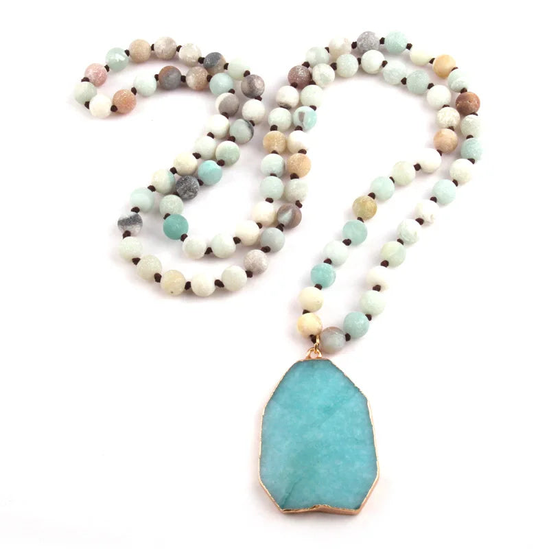 Natural Amazonite Bohemian Necklace