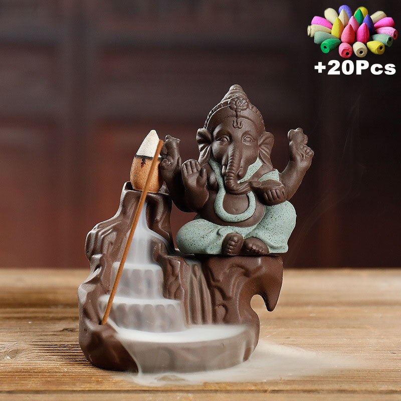 Ceramic Ganesha Incense Burner