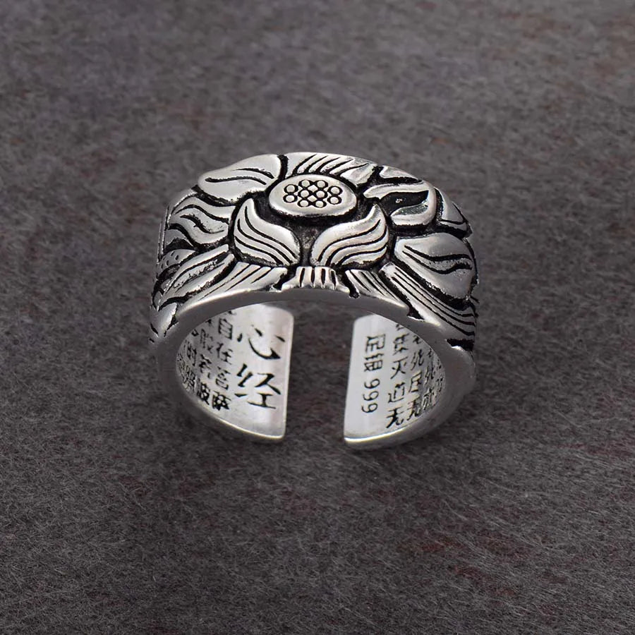 Lotus Flower Open Ring