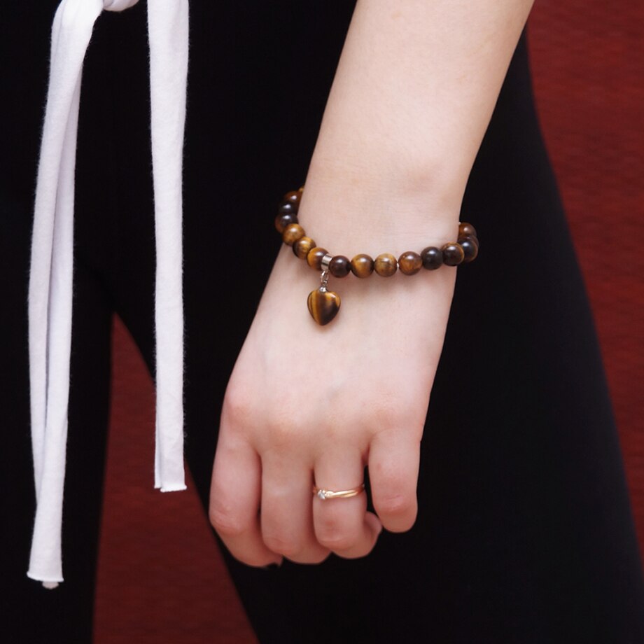 Natural Tiger Eye Beaded Bracelet