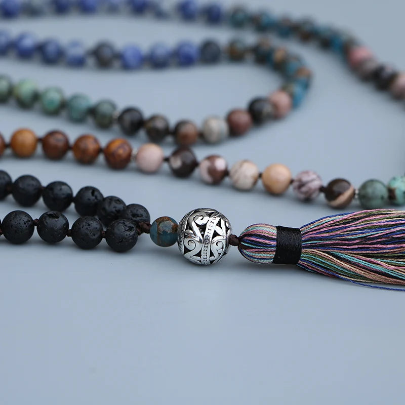 Natural 7 Chakra Stones For Him & Her 108 Beads Mala