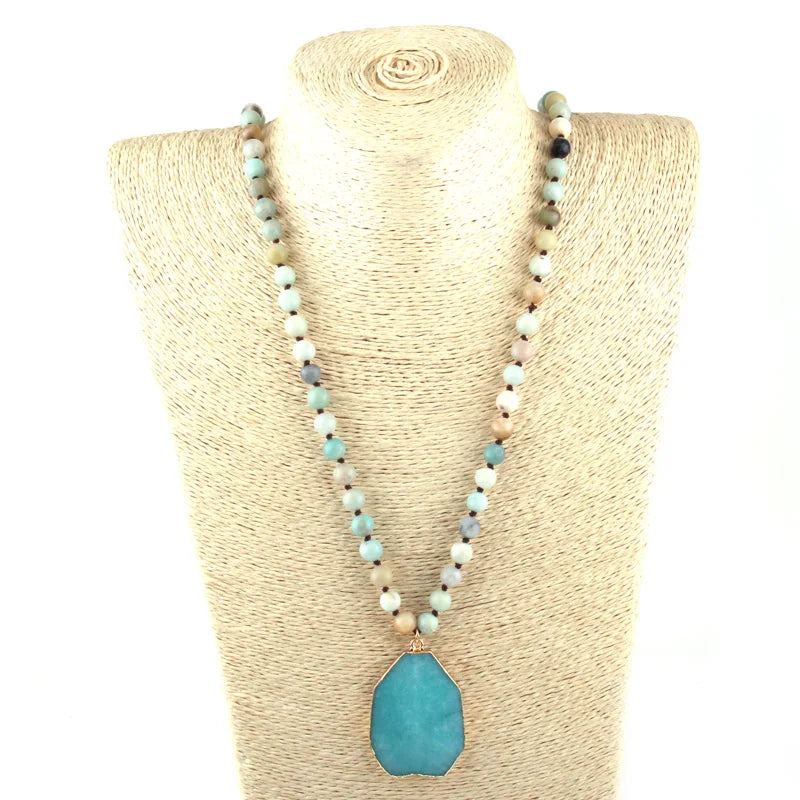 Natural Amazonite Bohemian Necklace