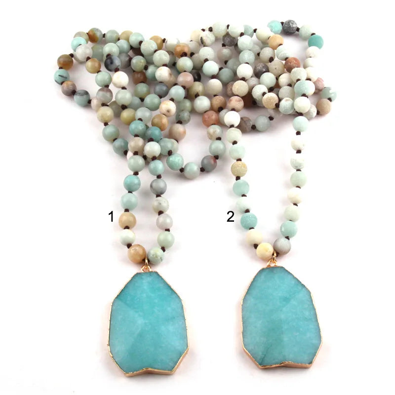 Natural Amazonite Bohemian Necklace