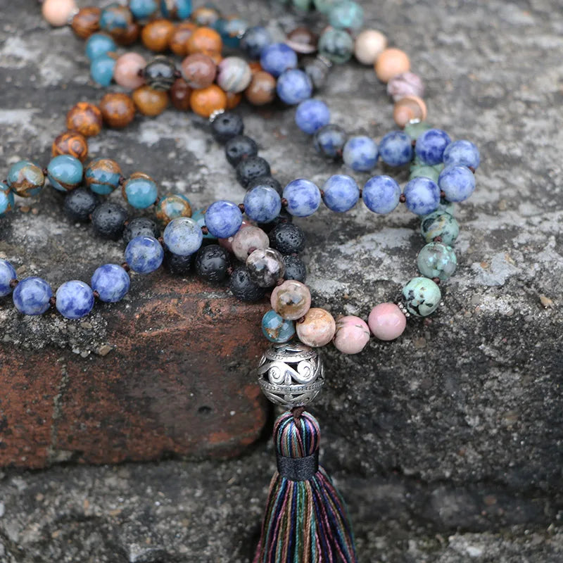 Natural 7 Chakra Stones For Him & Her 108 Beads Mala