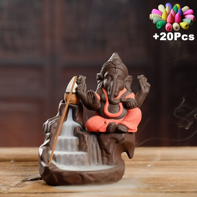 Ceramic Ganesha Incense Burner