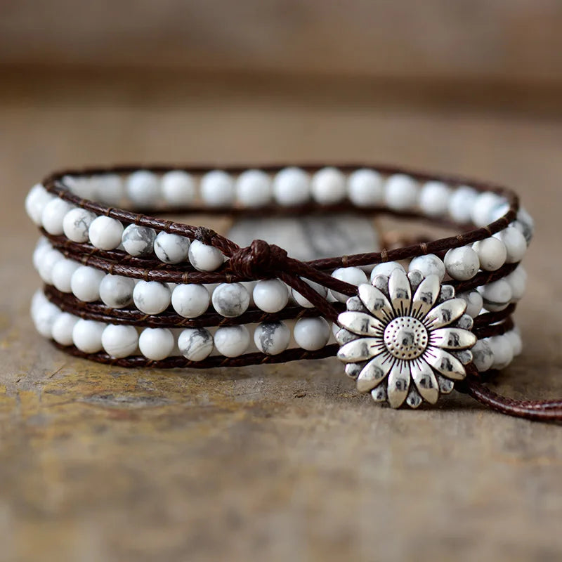 Natural Howlite Wrap Bracelet