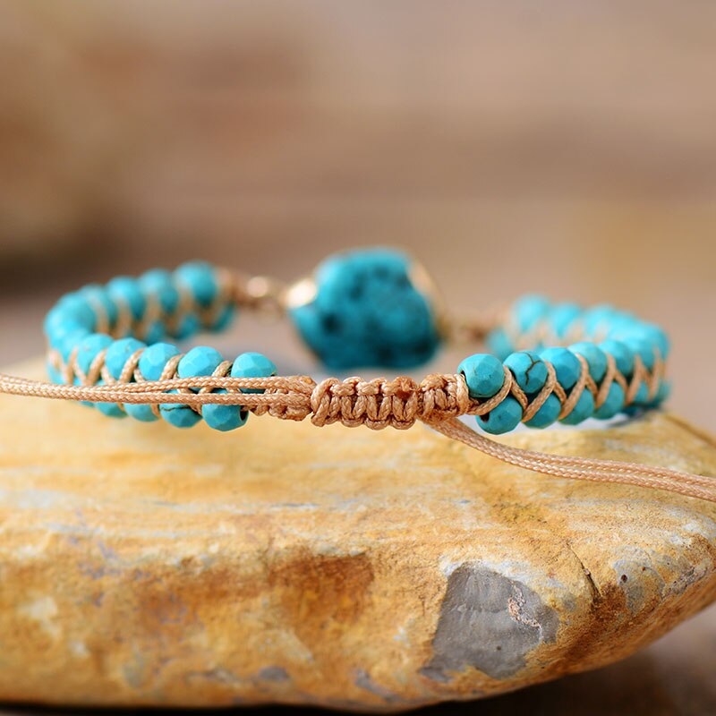 Natural Turquoise Wrap Bracelet