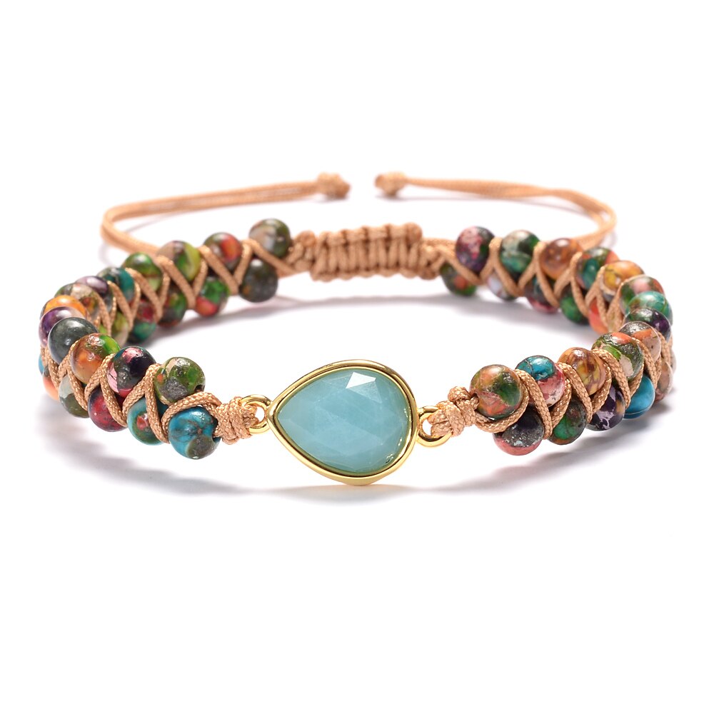 Natural Jasper & Amazonite Wrap Bracelet