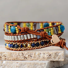 Load image into Gallery viewer, Natural Blue Jasper &amp; Apatite Tree of Life Wrap Bracelet
