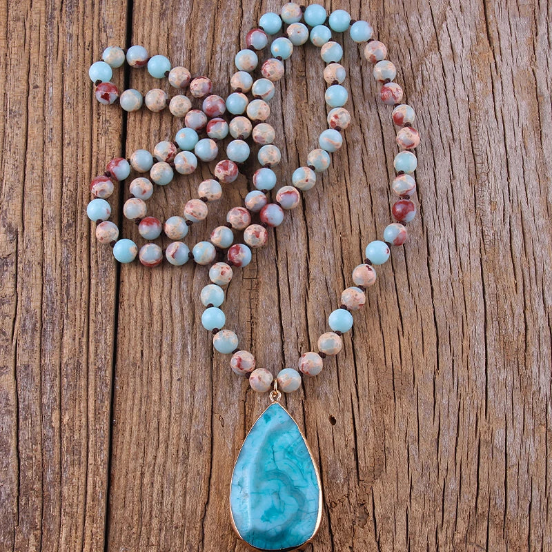 Natural Sea Sediment Jasper Boho Necklace