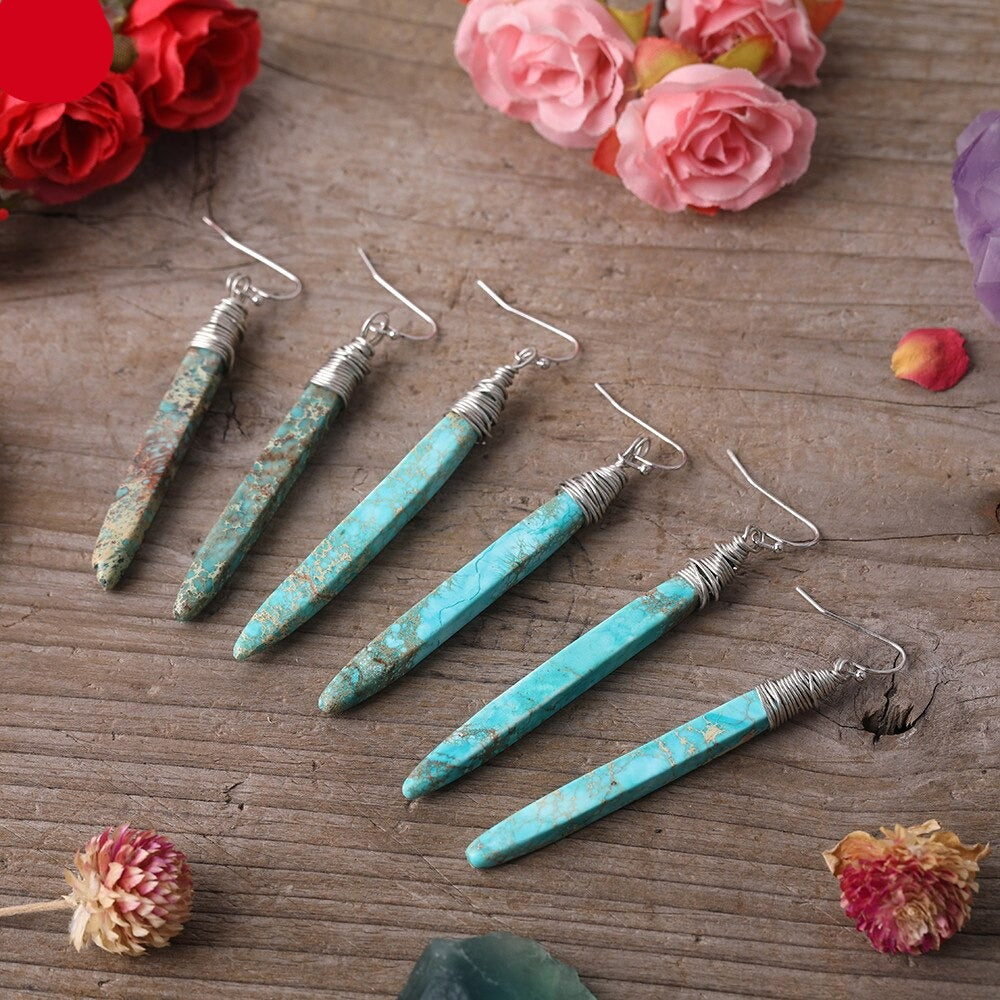 Natural Sea Sediment Jasper Earrings