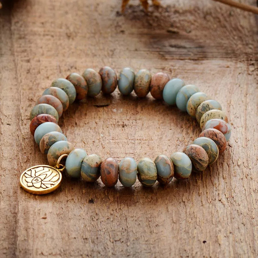 Natural Imperial Jasper Tibetan Buddhist Bracelet