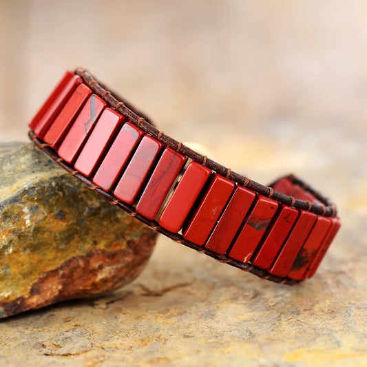 Natural Red Jasper Wrap Bracelet