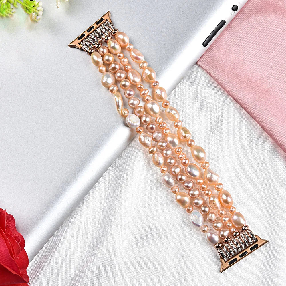 Natural Freshwater Pearl Beaded Smartwatch Band