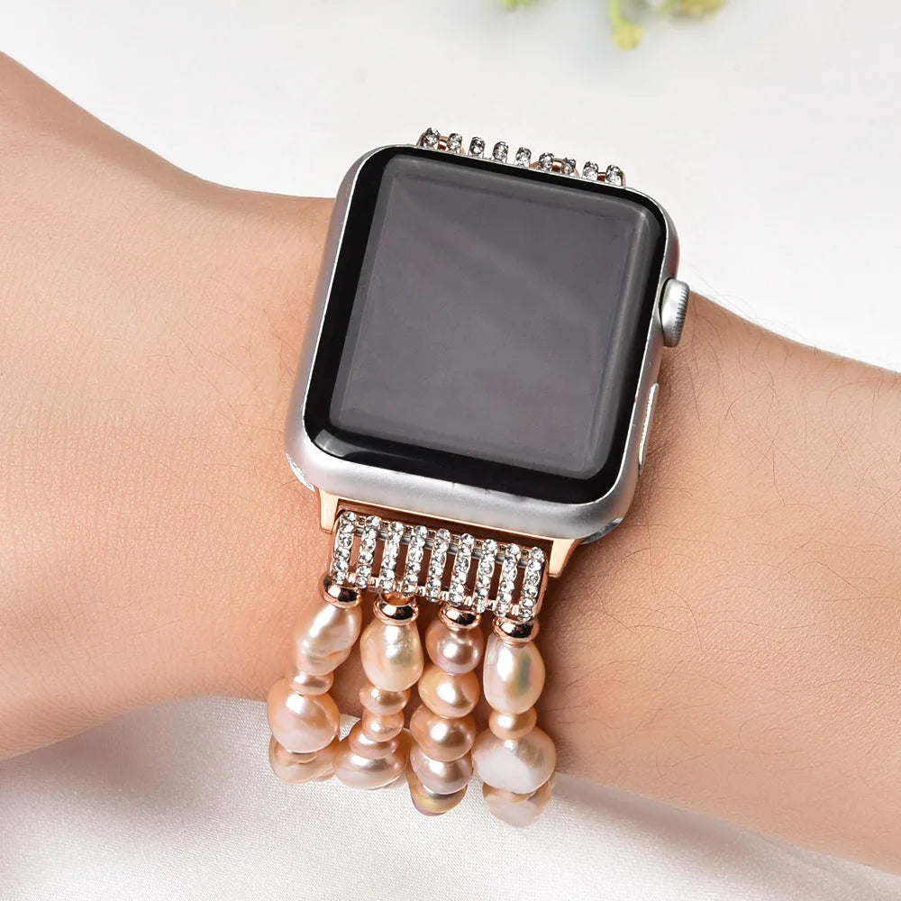 Natural Freshwater Pearl Beaded Smartwatch Band
