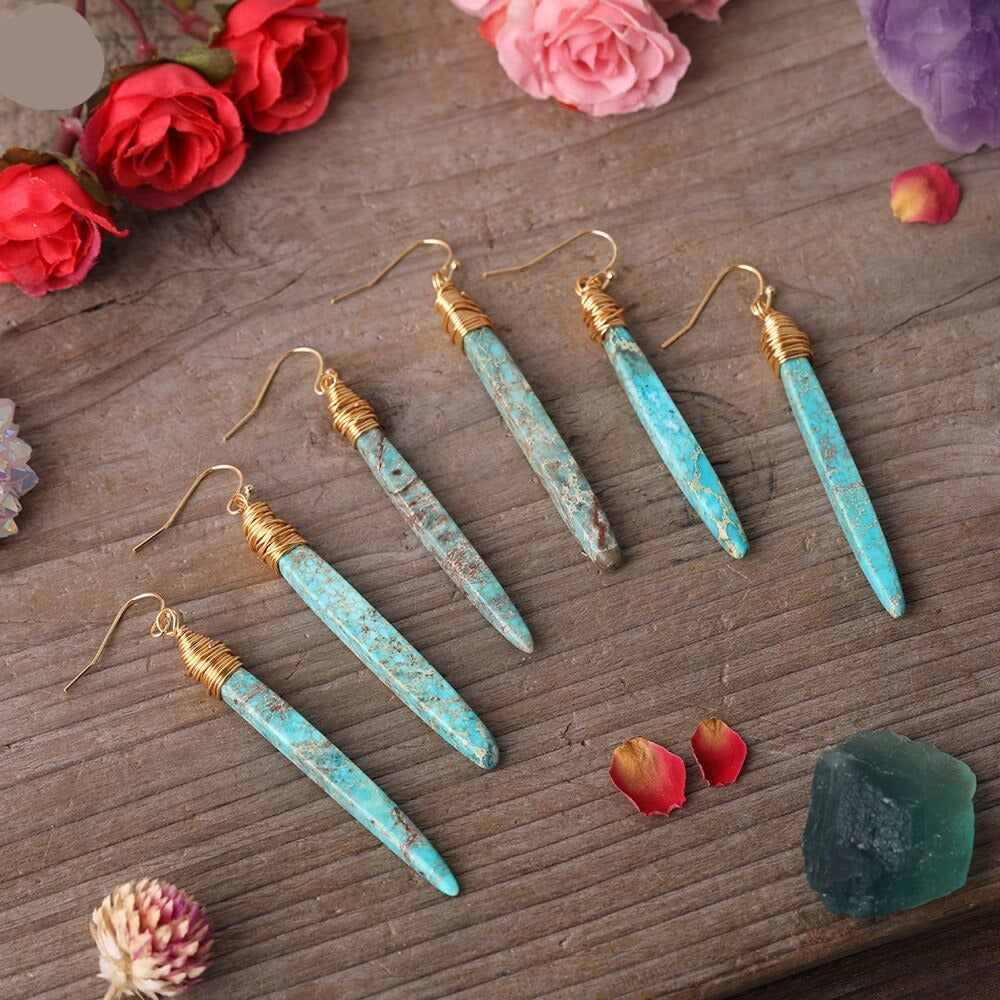 Natural Sea Sediment Jasper Earrings