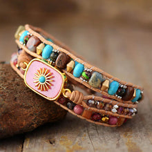 Load image into Gallery viewer, Natural Rhodonite &amp; Mixed Jasper Wrap Bracelet
