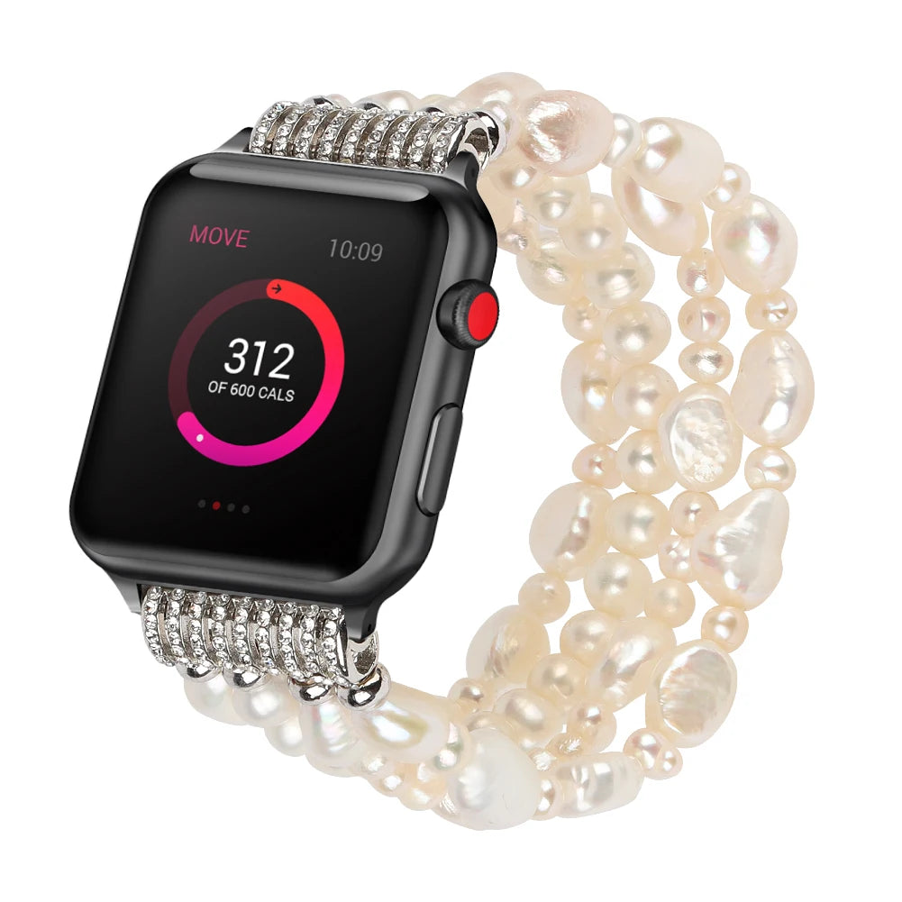 Natural Freshwater Pearl Beaded Smartwatch Band