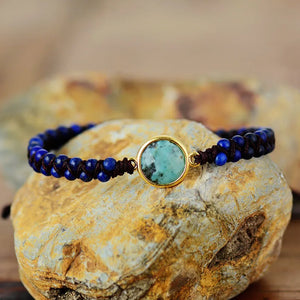 Natural Lapis Lazuli & Turquoise Wrap Bracelet