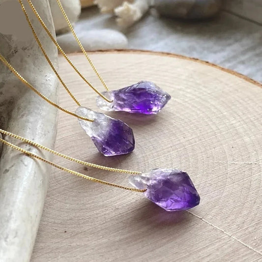 Natural Amethyst Quartz Chain Necklace