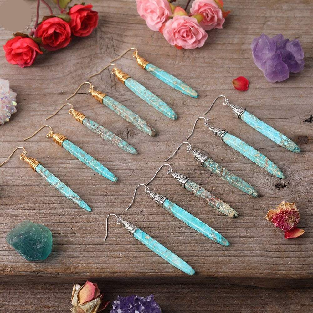 Natural Sea Sediment Jasper Earrings