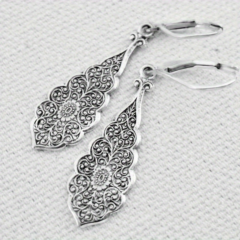 Boho Carved Hindu Vintage  Dangle Earrings