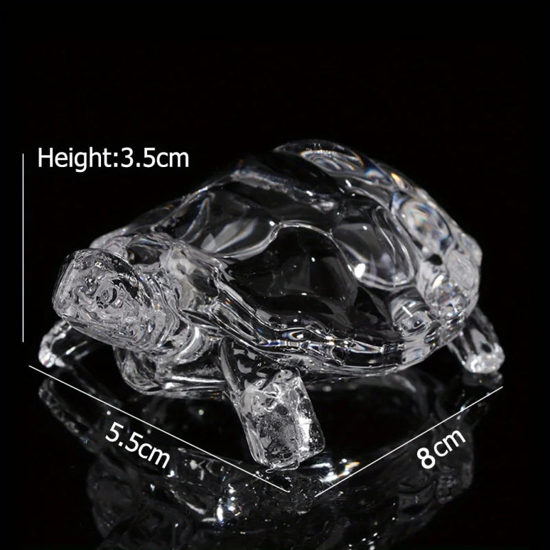 Crystal Glass Feng Shui Good Luck Prosperity Turtle Ornament