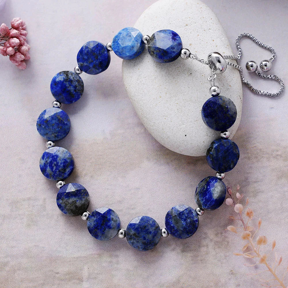 Natural Lapis Lazuli Lace Up Bracelet