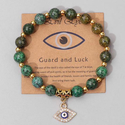 Natural Gemstone Evil Eye Protection Bracelet