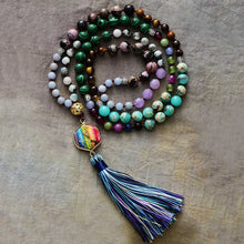 Load image into Gallery viewer, Natural Mixed Gemstones Rainbow 108 Beads Mala
