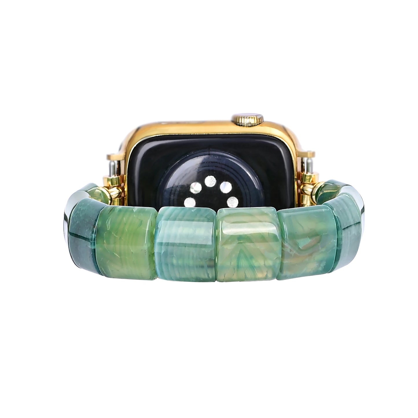 Natural Green Agate Beaded Smartwatch Band