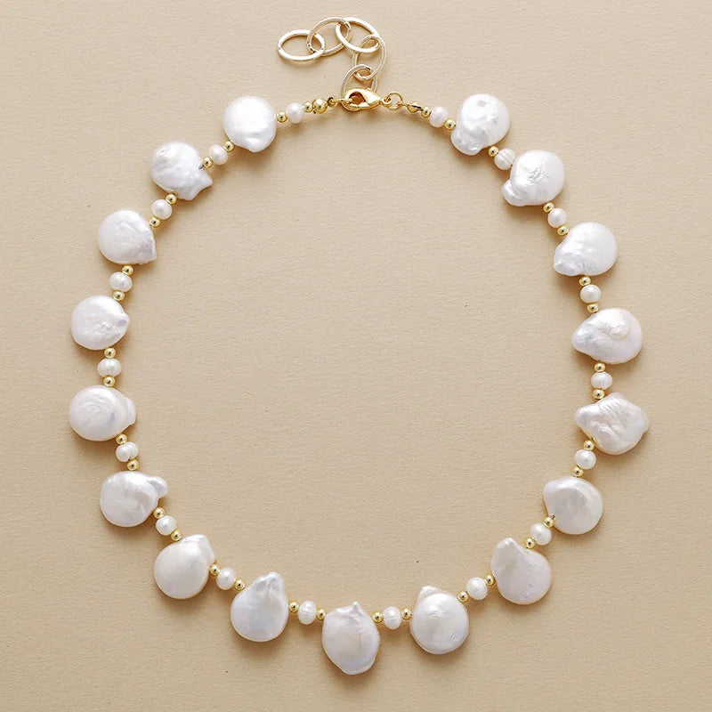 Natural Freshwater Pearl Gold Plated Chunky Choker