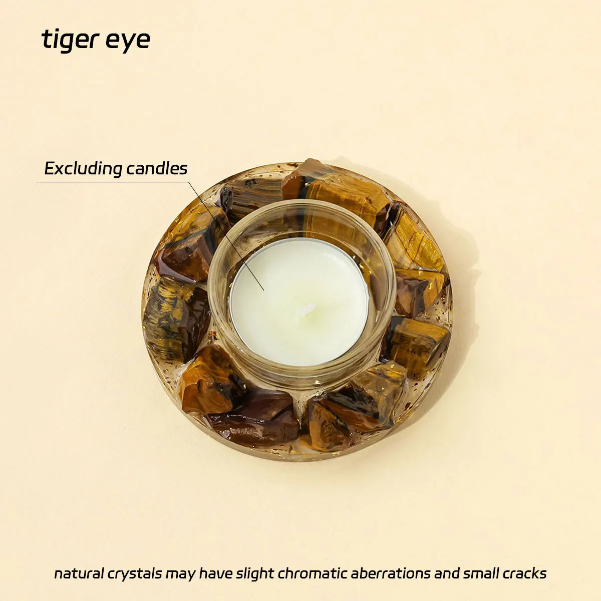 Natural Gemstones Tea Candle Holder