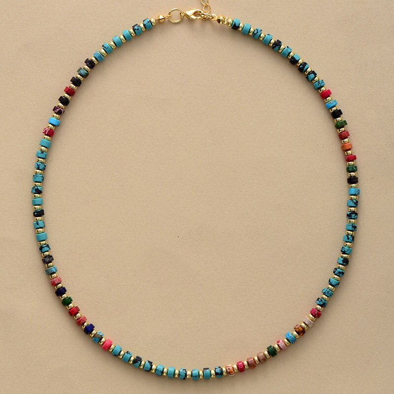 Natural Jasper / Turquoise / Amethyst Choker Necklace